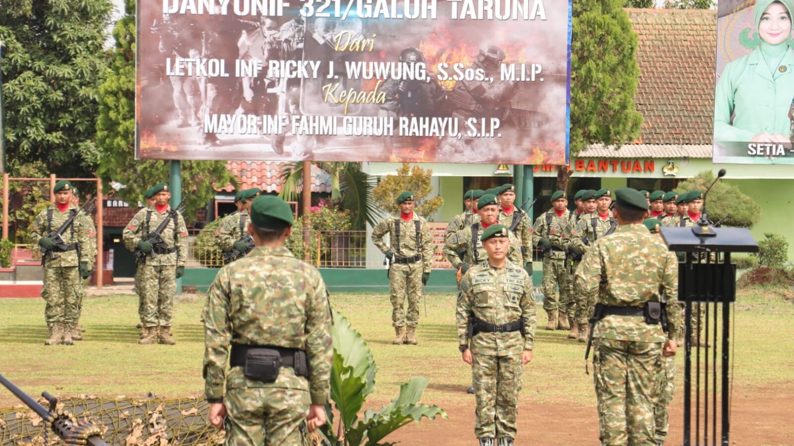 Wakapolres Majalengka Hadiri Upacara Serah Terima Jabatan Danyonif 321/Galuh Taruna