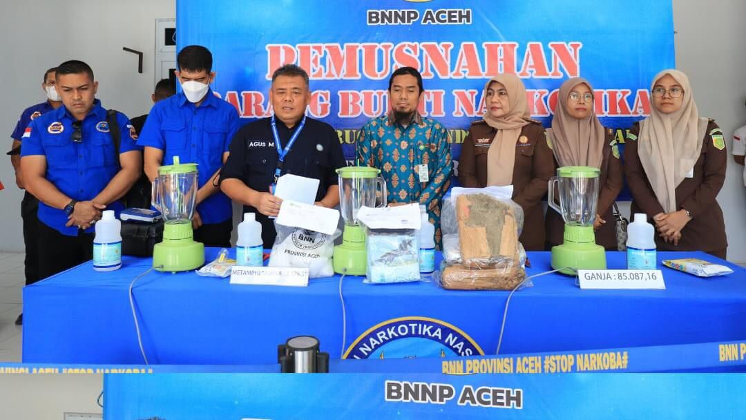 BNNP Aceh Gelar Pemusnahan Barang Bukti Narkotika, Bukti Komitmen Serius dalam Mewujudkan Indonesia Bersih Narkoba