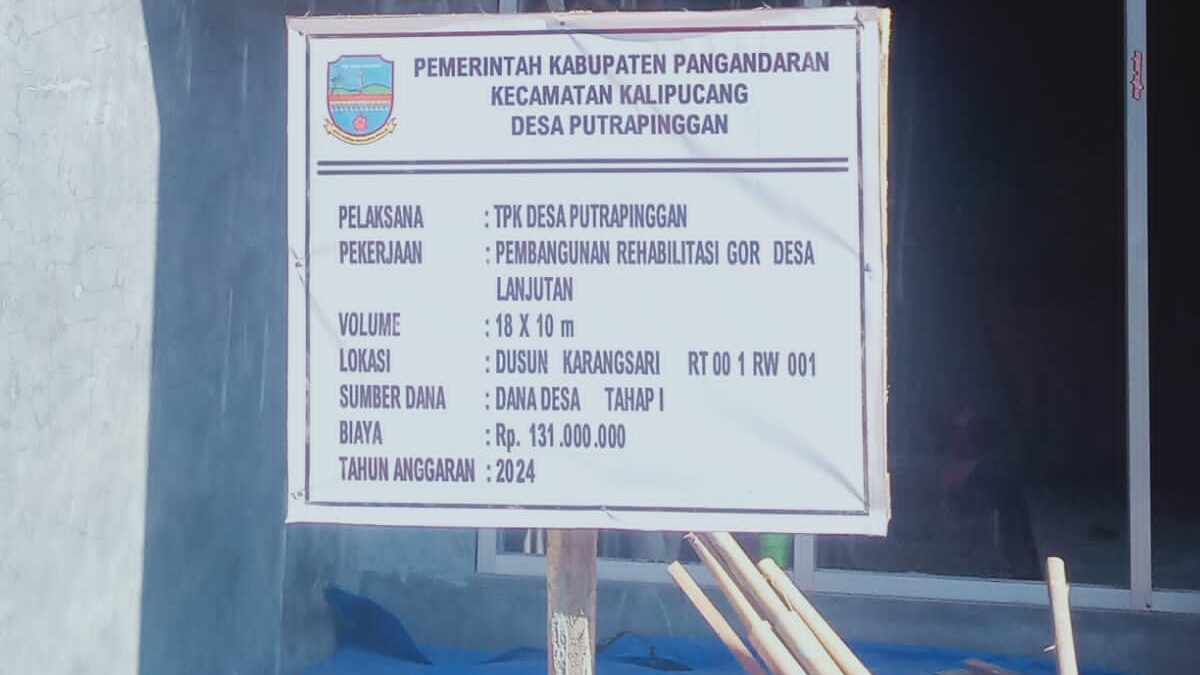 Anggaran DD 2024, Desa Putrapingan Kalipucang Di Gunakan Untuk Melanjutkan Pembangunan Aula Desa