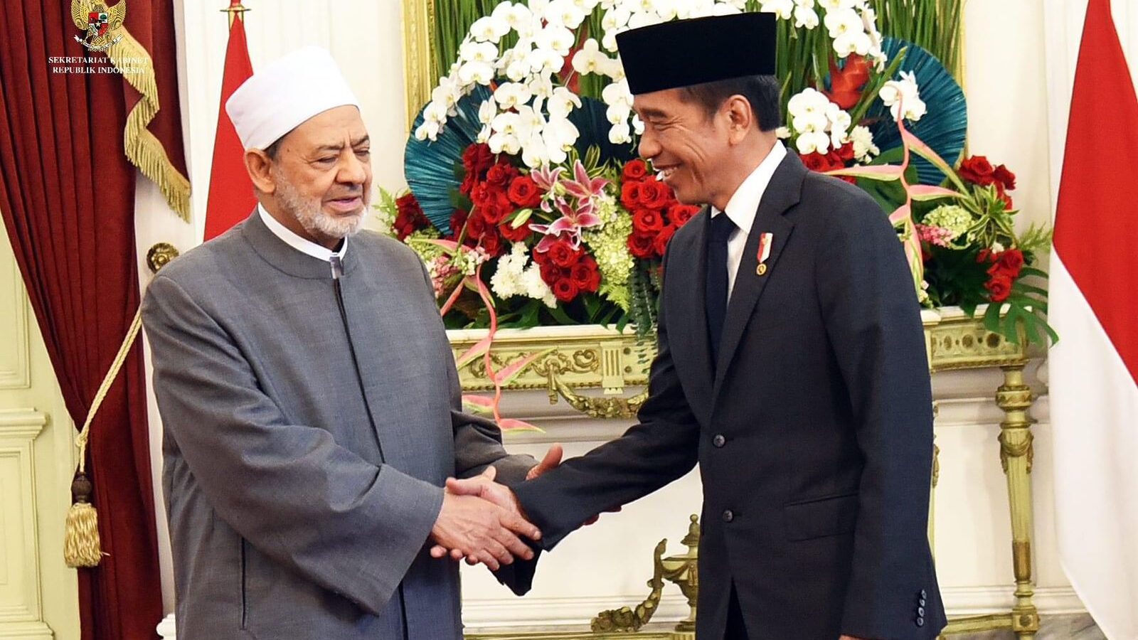 Kunjungan Grand Syekh Al Azhar, Prof. Ahmed Mohammed Ahmed Al-Thayeb, Disambut  Presiden Joko Widodo Istana Merdeka