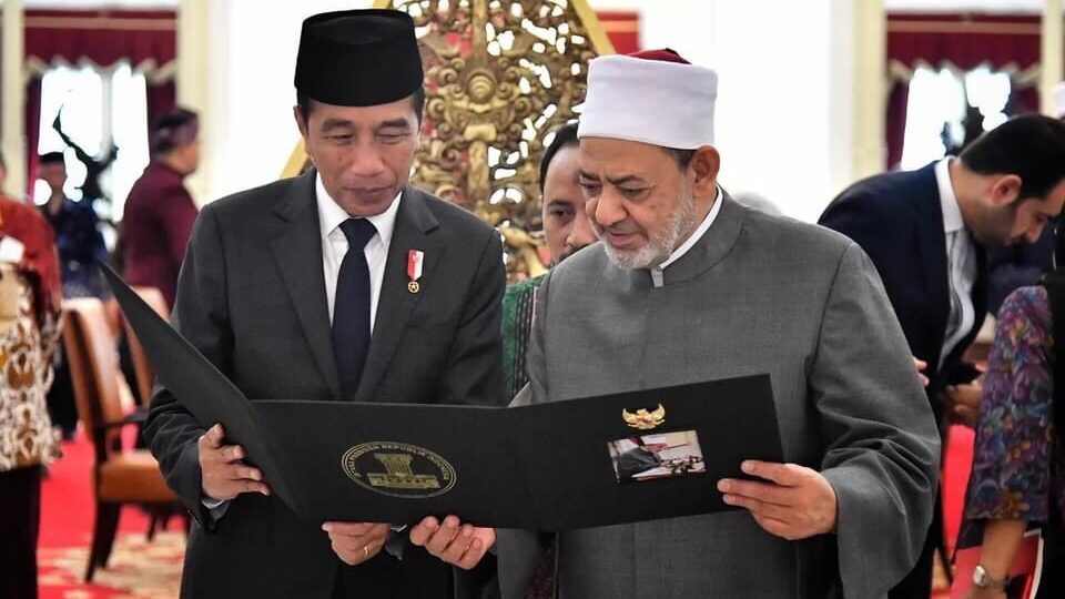 Presiden Joko Widodo Bahas Hubungan Dengan Mesir di Bidang Pendidikan, Perdamaian dan Toleransi, Bersama Grand Syekh Al Azhar