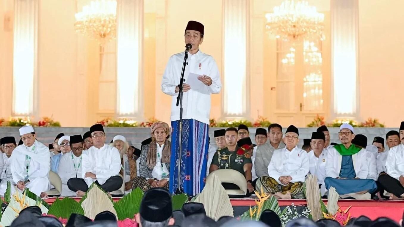 Bapak Presiden Joko Widodo dan Wakil Presiden Ma’ruf Amin Didampingi Ibu Iriana dan Ibu Wurry Ma’ruf Amin Menghadiri Acara Zikir dan Doa Kebangsaan