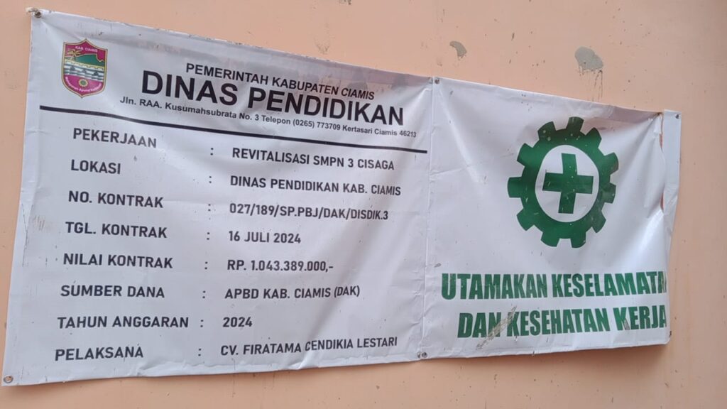 Lemahnya Pengawasan dinas Terkait Revitalisasi SMPN 3 Cisaga Yang Di Kerjakan CV Firatama  Cendikia Lesyari Begini Jadinya..!